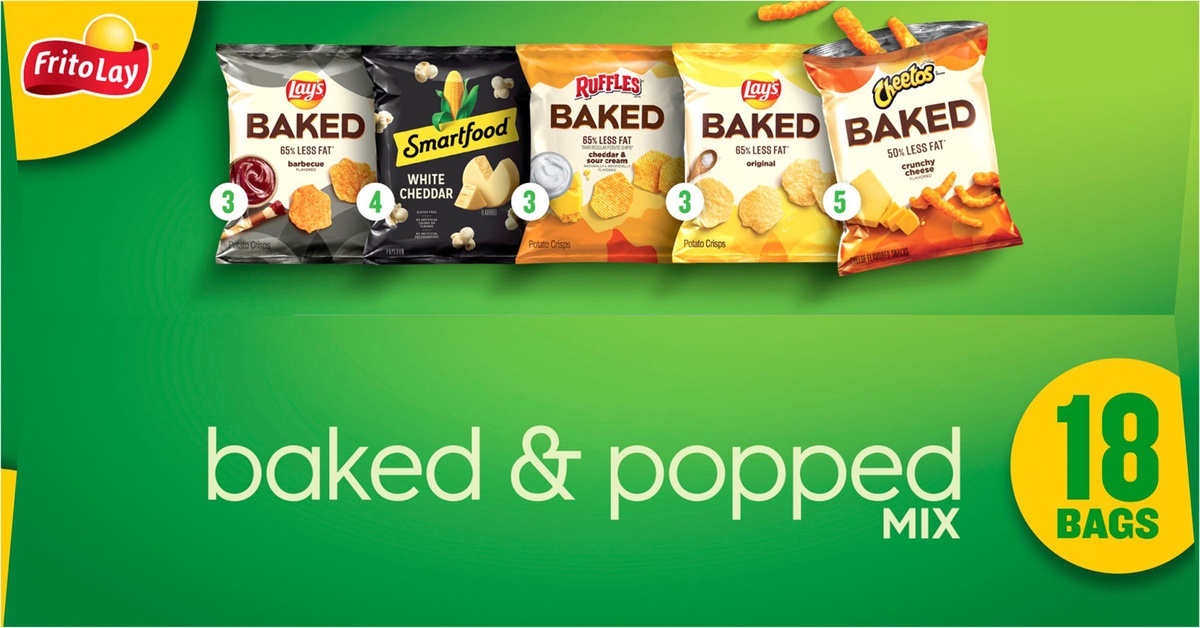 slide 6 of 11, Frito-Lay Baked & Popped Mix Snacks Variety Box, 18 ct