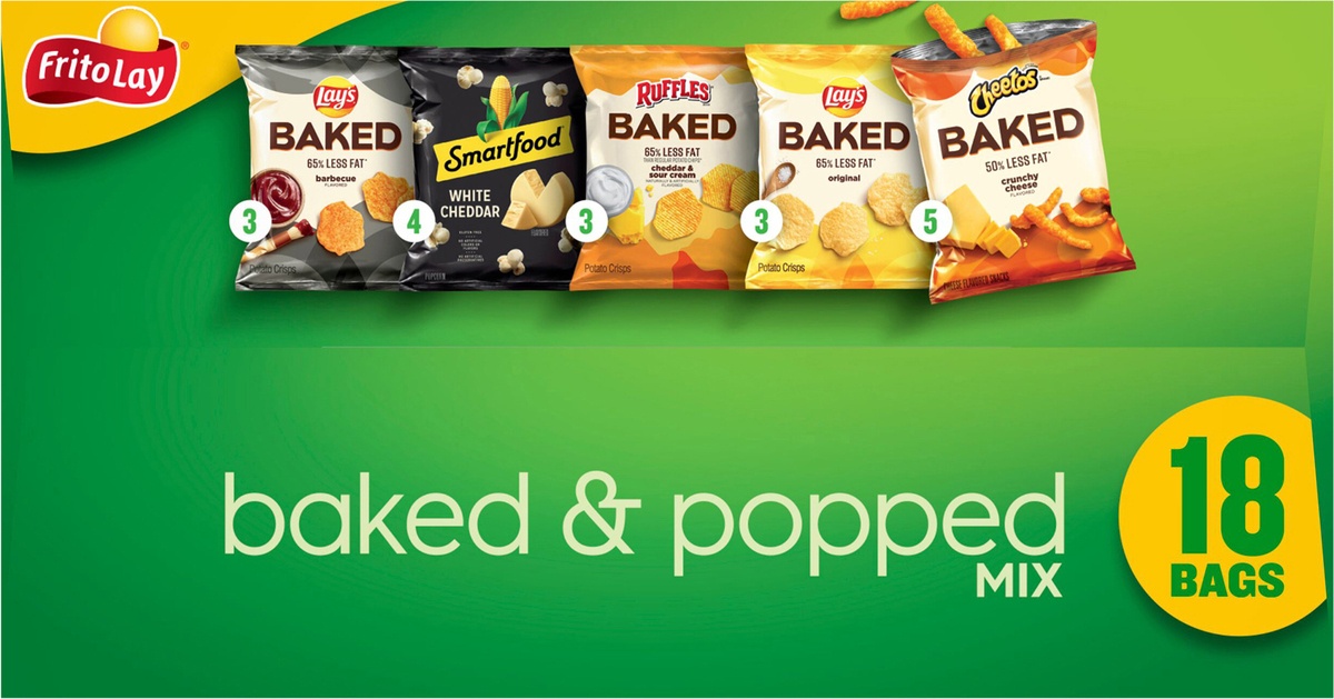 slide 8 of 11, Frito-Lay Baked & Popped Mix Snacks Variety Box, 18 ct