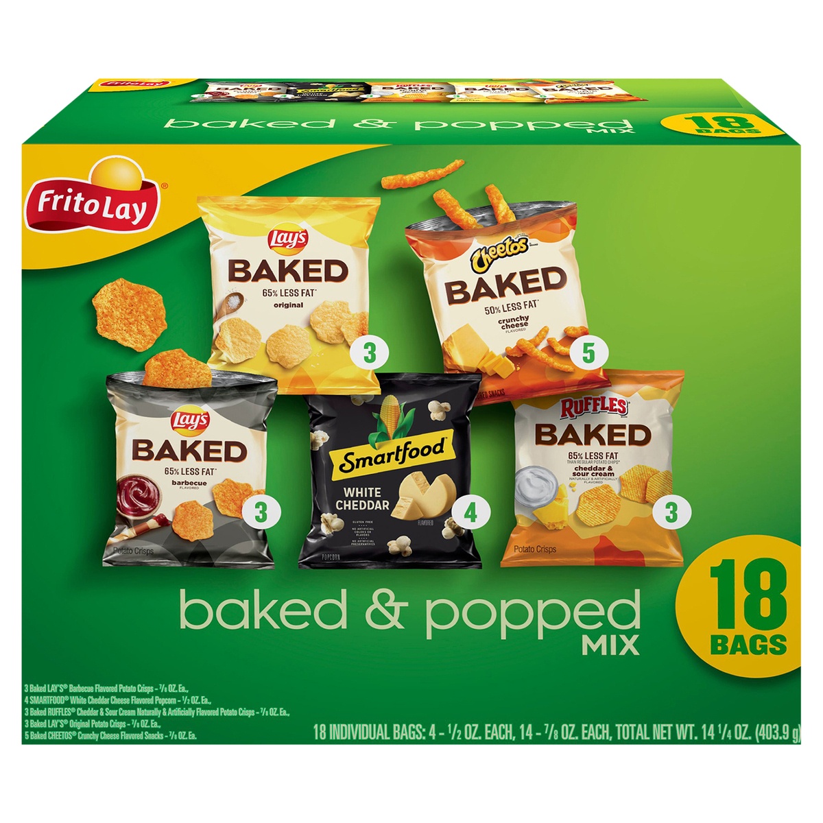 slide 11 of 11, Frito-Lay Baked & Popped Mix Snacks Variety Box, 18 ct