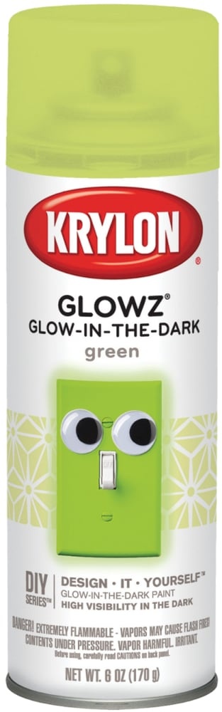 slide 1 of 1, Krylon Glowz Glow-In-The-Dark Spray Paint - Green - 6 Ounce, 6 oz