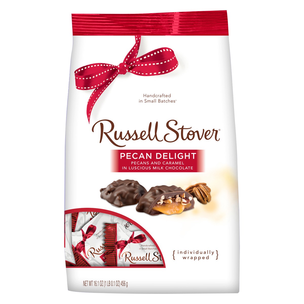 slide 5 of 14, RUSSELL STOVER Milk Chocolate Pecan Delights, 16.1 oz. bag (˜ 27 pieces), 16.1 oz