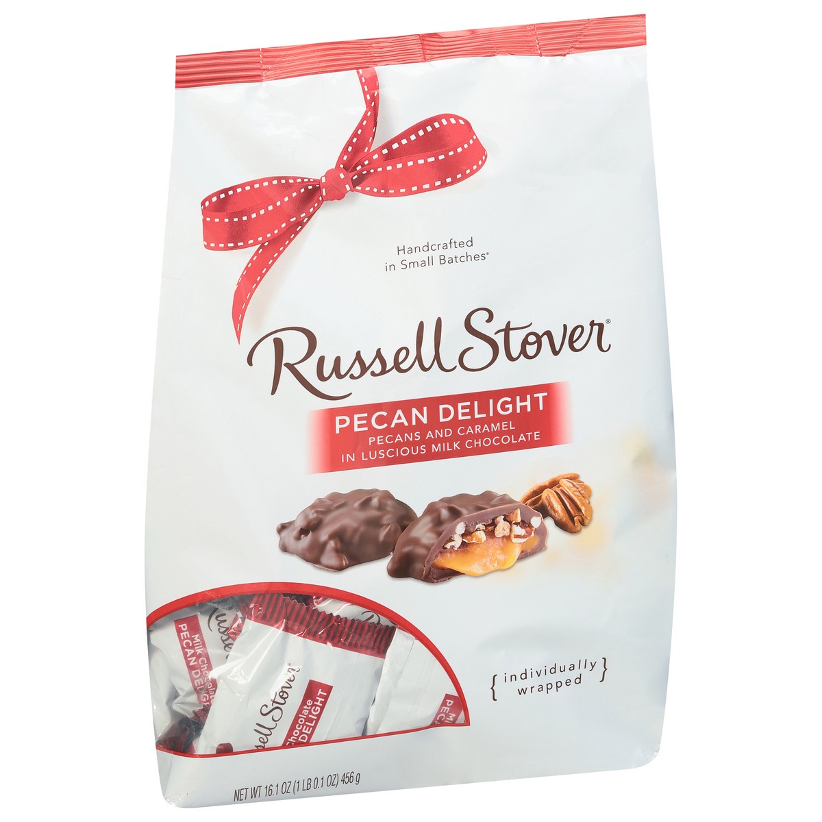 slide 14 of 14, RUSSELL STOVER Milk Chocolate Pecan Delights, 16.1 oz. bag (˜ 27 pieces), 16.1 oz