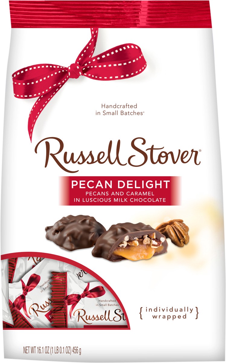 slide 12 of 14, RUSSELL STOVER Milk Chocolate Pecan Delights, 16.1 oz. bag (˜ 27 pieces), 16.1 oz