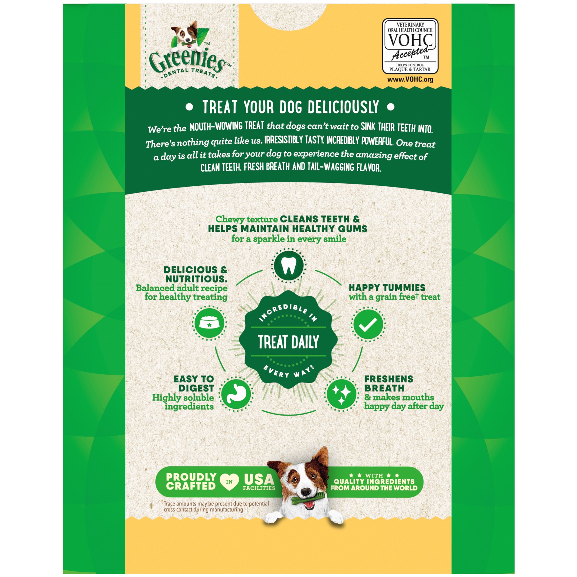 slide 5 of 7, GREENIES Grain Free Large Natural Dog Dental Care Chews Oral Health Dog Treats Pack (17 Treats, 27 oz