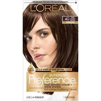 slide 1 of 1, L'Oréal Paris Superior Preference Fade-Defying Color + Shine System - Dark Golden Brown, 1 ct