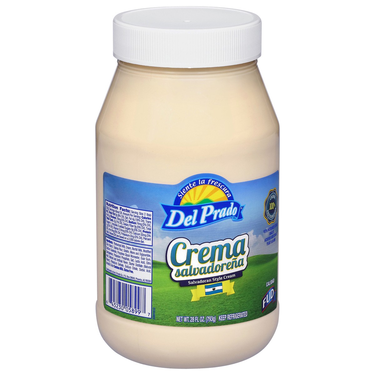 slide 2 of 4, FUD Del Prado Salvadorena Crema, 28 oz