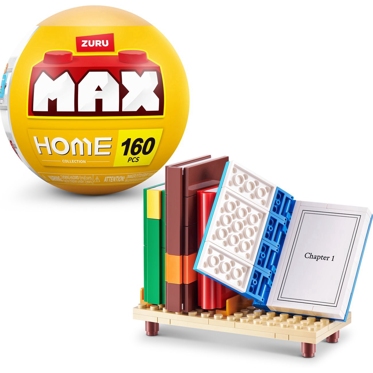 slide 1 of 6, Zuru MAX Home Collection Buidling Set Capsule - Books, 160 ct