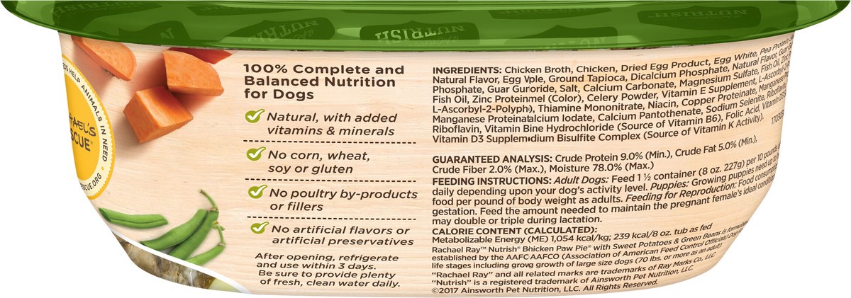 slide 7 of 8, Rachael Ray Nutrish Natural Chicken Paw Pie Wet Dog Food, 8 oz