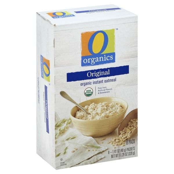 slide 1 of 1, O Organics Oatmeal, Organic Instant, Original, 8 ct
