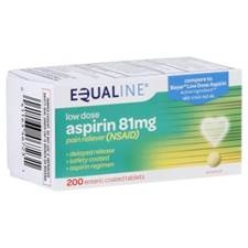 slide 1 of 1, Equaline Low Dose Coated Aspirin, 200 ct