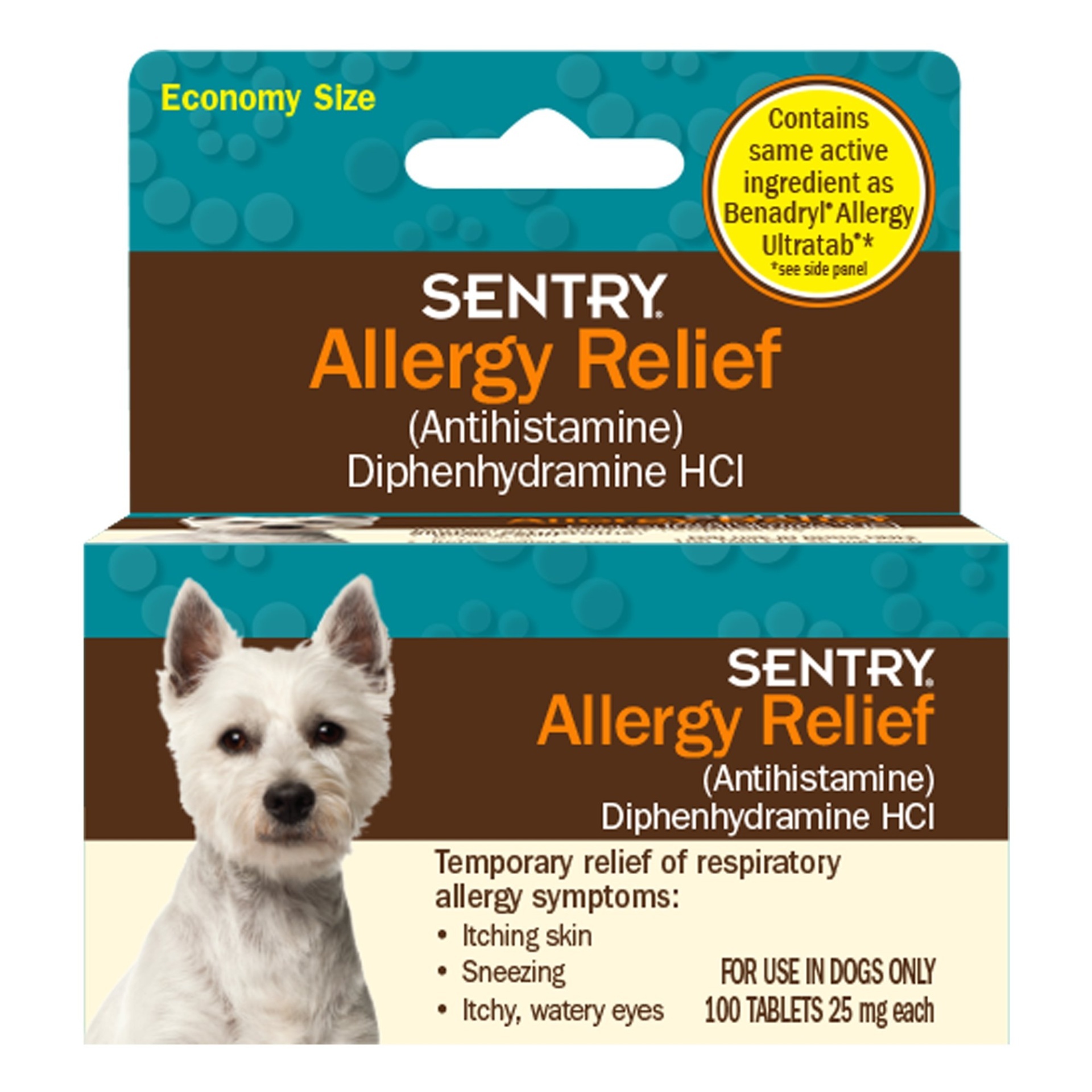 slide 1 of 1, Sentry Allergy Relief Dog Tablets, 100 ct