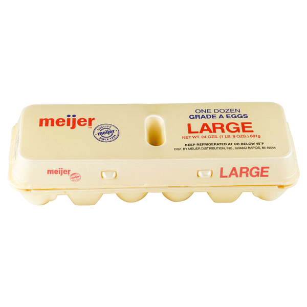 slide 1 of 1, Meijer Grade A Large Eggs, 12 ct