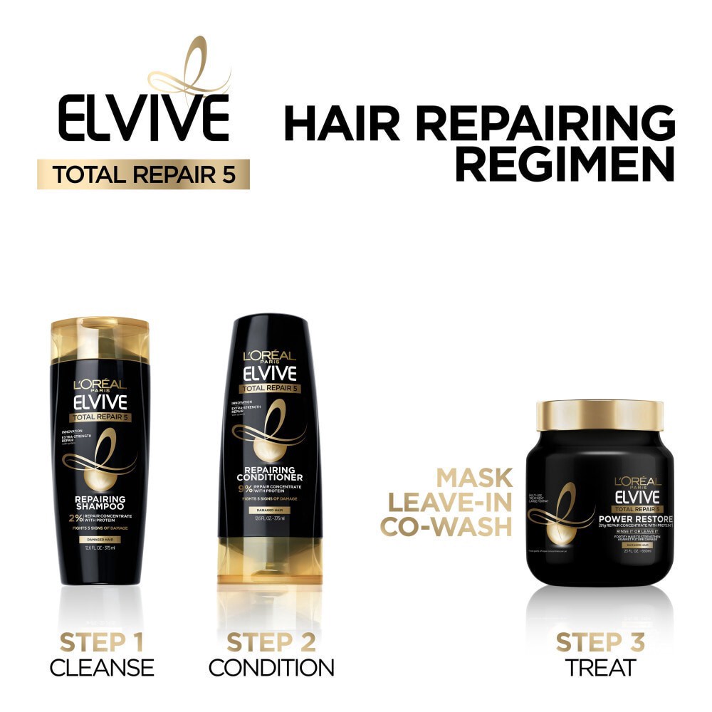 slide 6 of 6, L'Oréal Elvive Total Repair 5 Repairing Shampoo and Conditioner Set for Damaged Hair, 1 ct