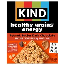 KIND Healthy Grains Energy, Peanut Butter Dark Chocolate, 10 Count