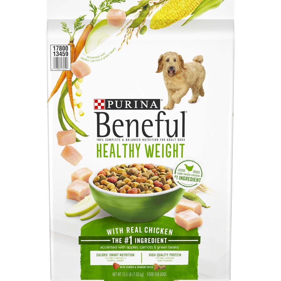 slide 1 of 9, Purina Beneful Healthy Weight With Real Chicken Dry Dog Food, 15.5 lb