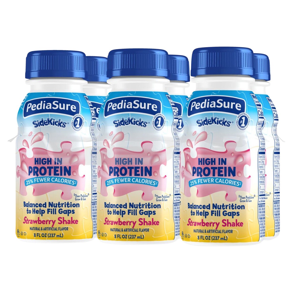 slide 5 of 5, PediaSure SideKicks High in Protein Strawberry Protein Shake Bottle 6 ea, 6 ct