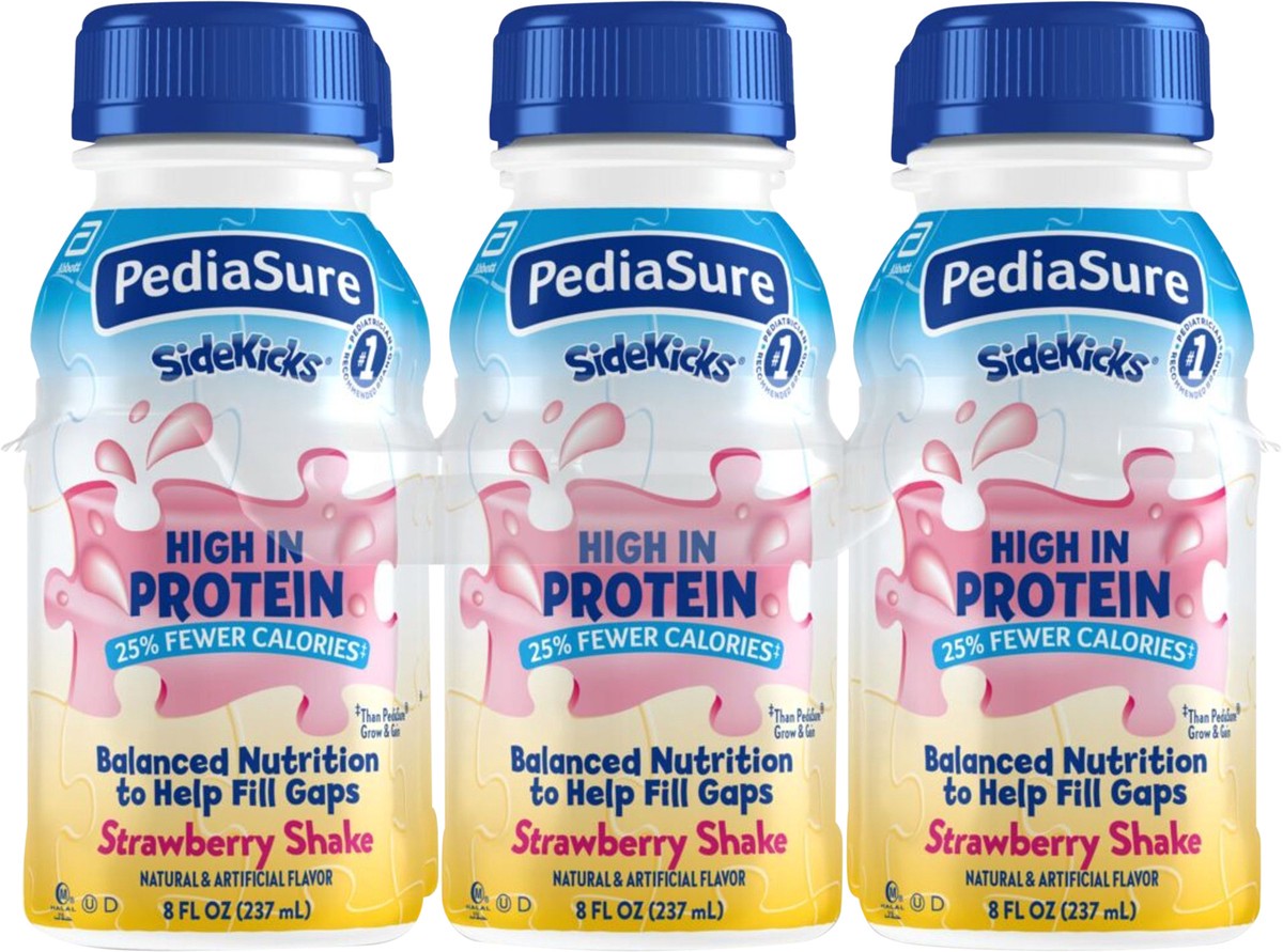 slide 2 of 5, PediaSure SideKicks High in Protein Strawberry Protein Shake Bottle 6 ea, 6 ct