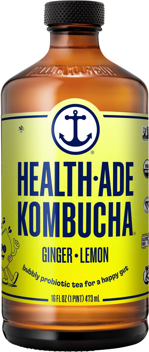 slide 2 of 4, Health-Ade Health Ade Kombucha 16oz - Ginger Lemon, 16 fl oz