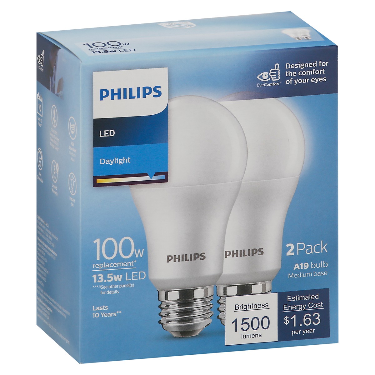 slide 2 of 9, Philips 2 Pack 13.5 Watts Daylight LED Light Bulbs 2 ea, 2 ct