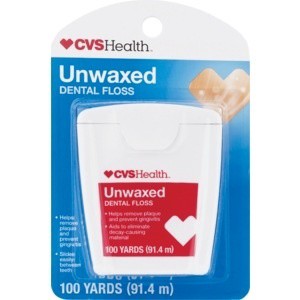 slide 1 of 1, CVS Health Dental Floss, Unwaxed, 1 ct