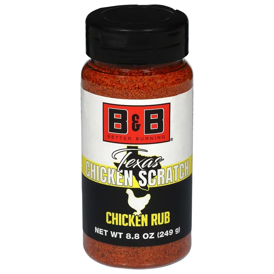 slide 1 of 1, B&B Charcoal Texas Chicken Scratch Chicken Rub, 8.8 oz