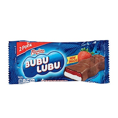 slide 1 of 1, Ricolino Bubu Lubu Strawberry Flavored Jelly And Marshmallow With Chocolate, 2.47 oz