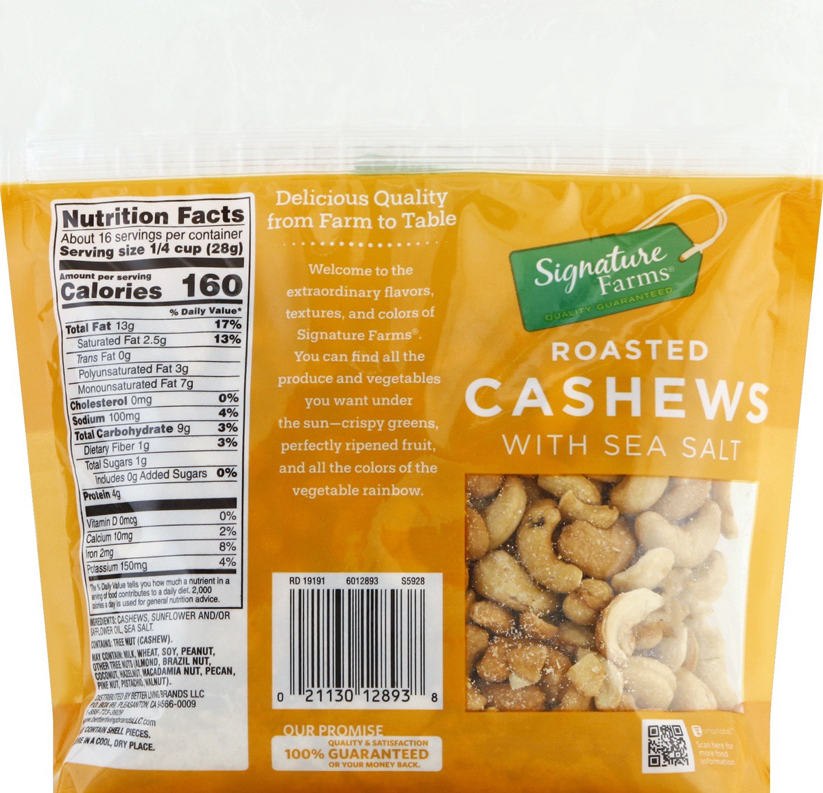 slide 5 of 7, Signature Select Roasted Cashews with Sea Salt 16 oz, 16 oz