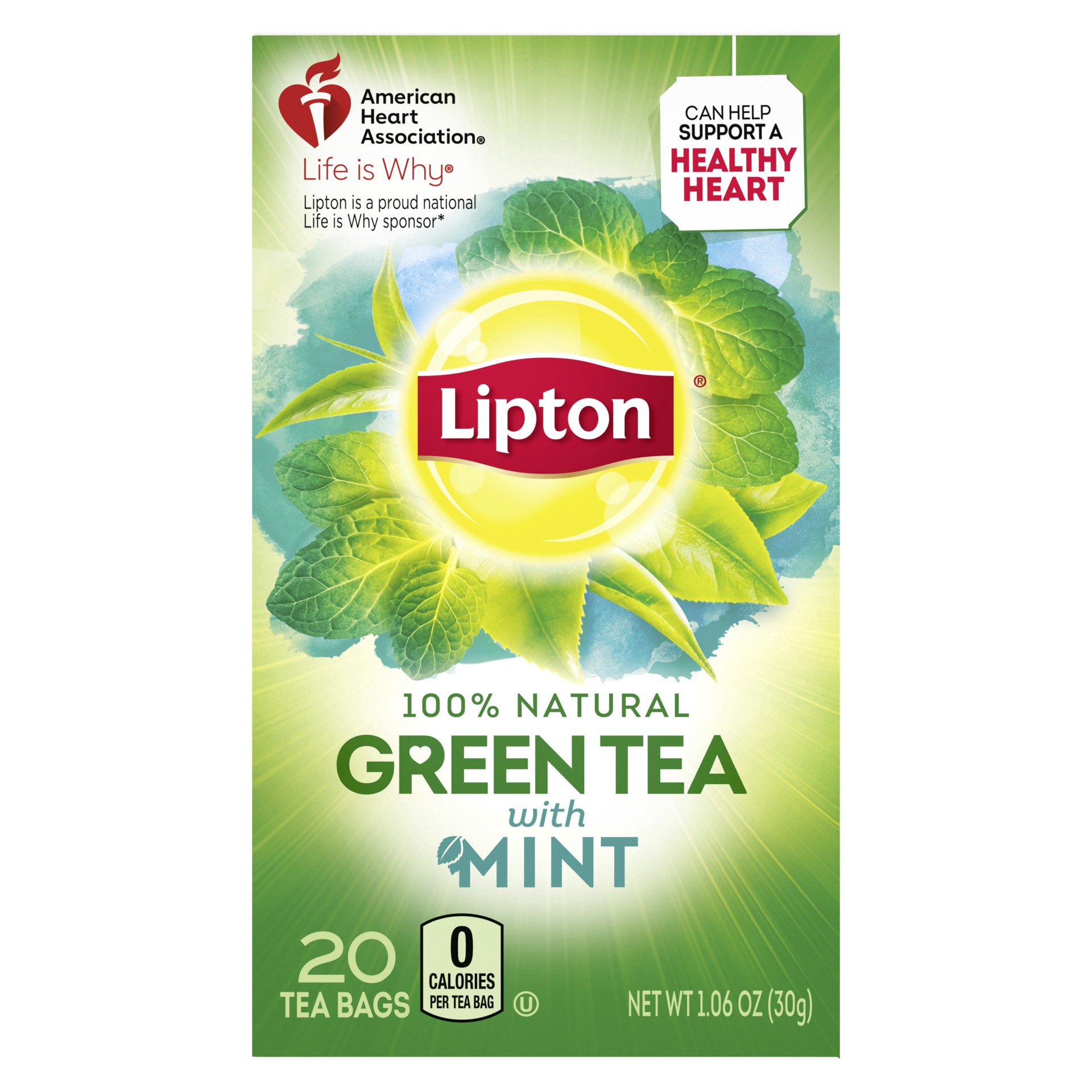 slide 1 of 6, Lipton Tea Bags Mint, 1.06 oz, 20 Count, 20 ct