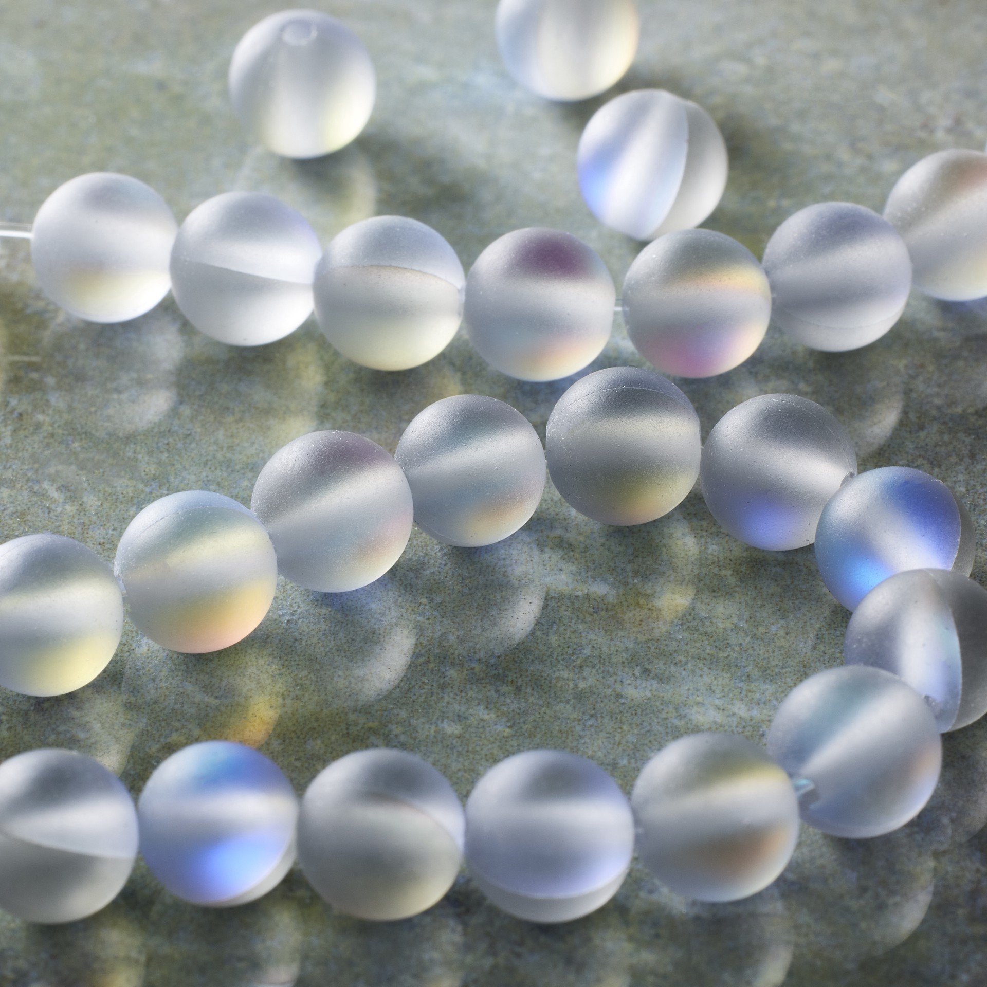slide 3 of 3, Light Gray Matte Glass Round Beads, 6mm By Bead Landing, 6 mm