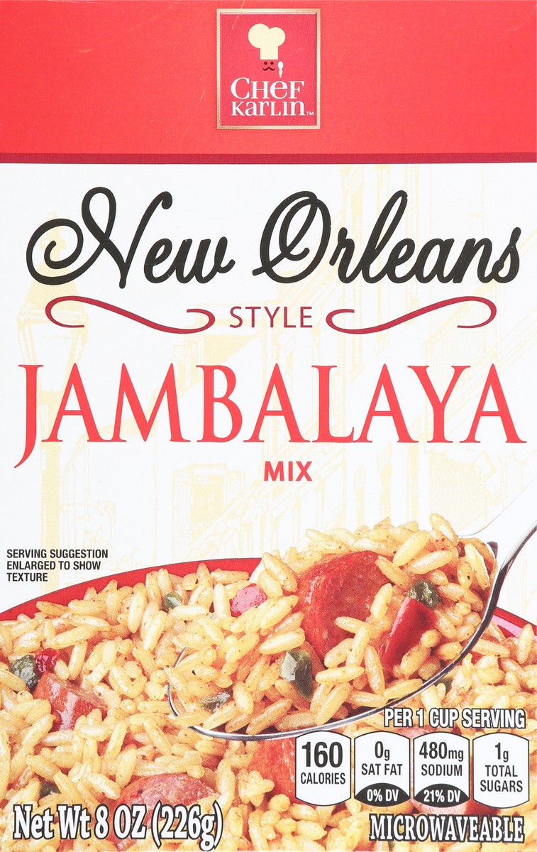 slide 1 of 14, Chef Karlin New Orleans Style Jambalaya Mix 8 oz, 8 oz