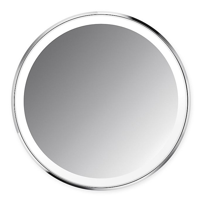 slide 1 of 6, simplehuman Sensor Mirror Compact - White/Stainless Steel, 1 ct