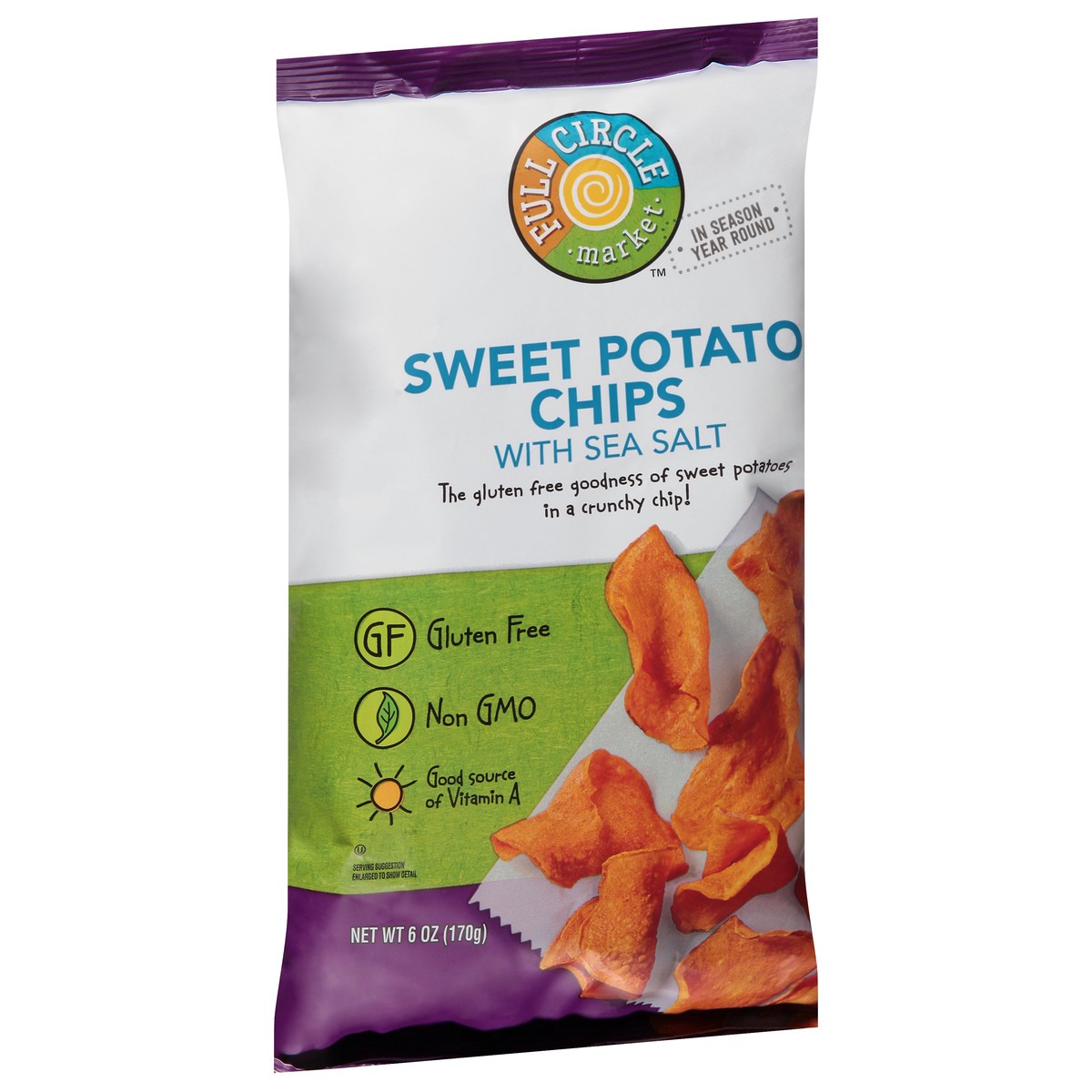 slide 8 of 9, Full Circle Market Sweet Potato Chips with Sea Salt 6 oz, 6 oz