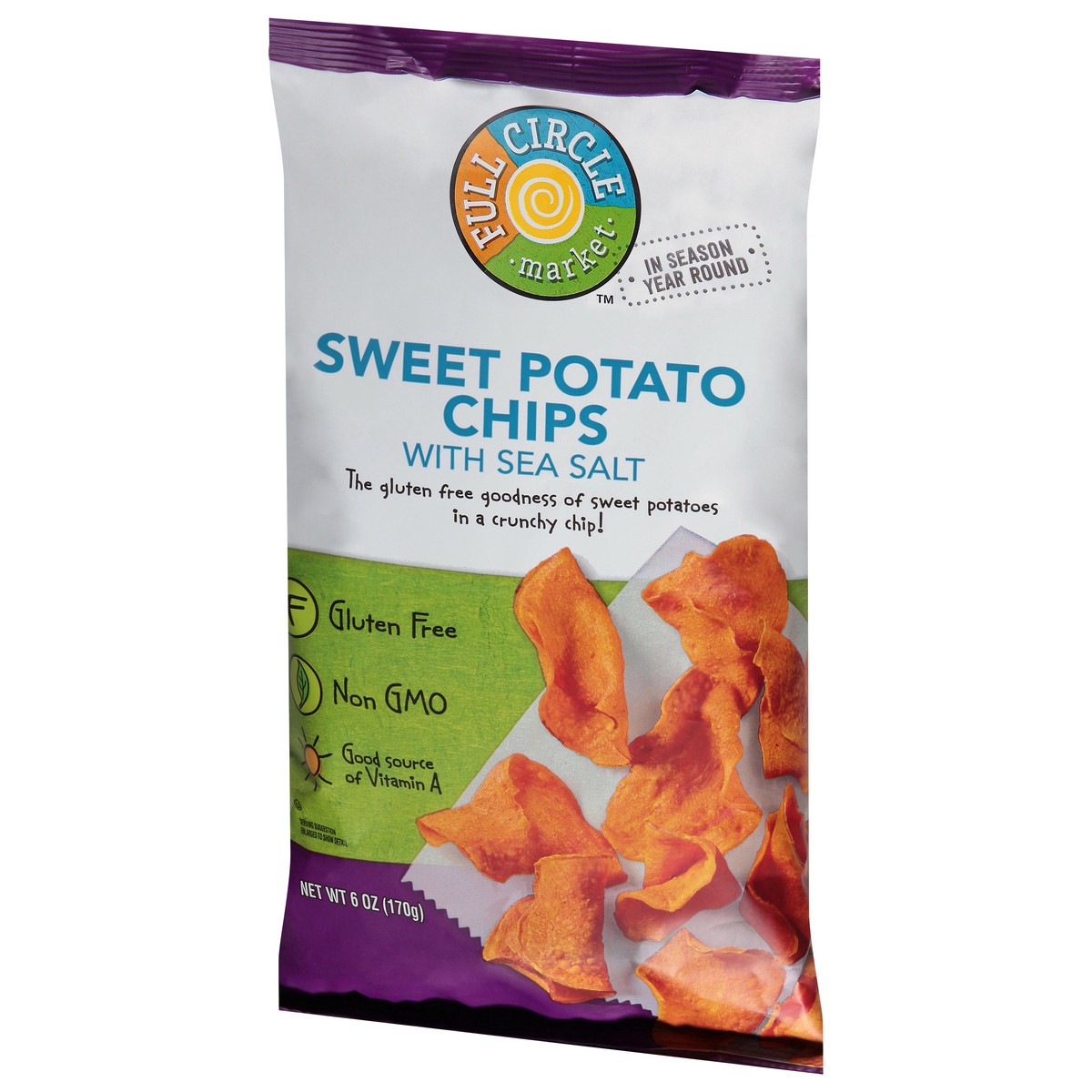 slide 5 of 9, Full Circle Market Sweet Potato Chips with Sea Salt 6 oz, 6 oz