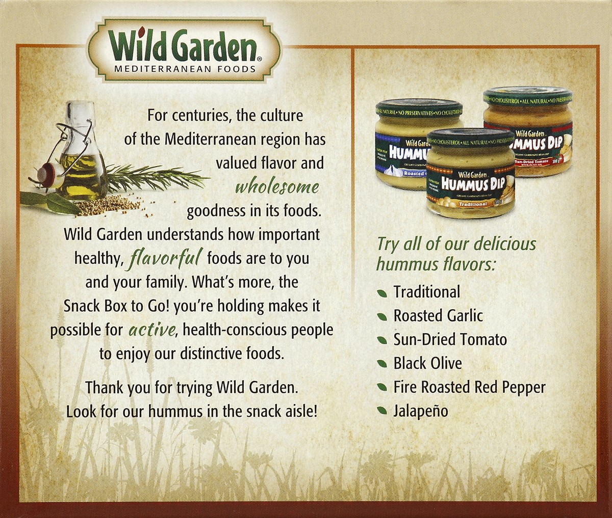 slide 6 of 6, Wild Garden Snack Box To Go! Sun-Dried Tomato Hummus Sea Salt Pita Chips, 3.01 oz