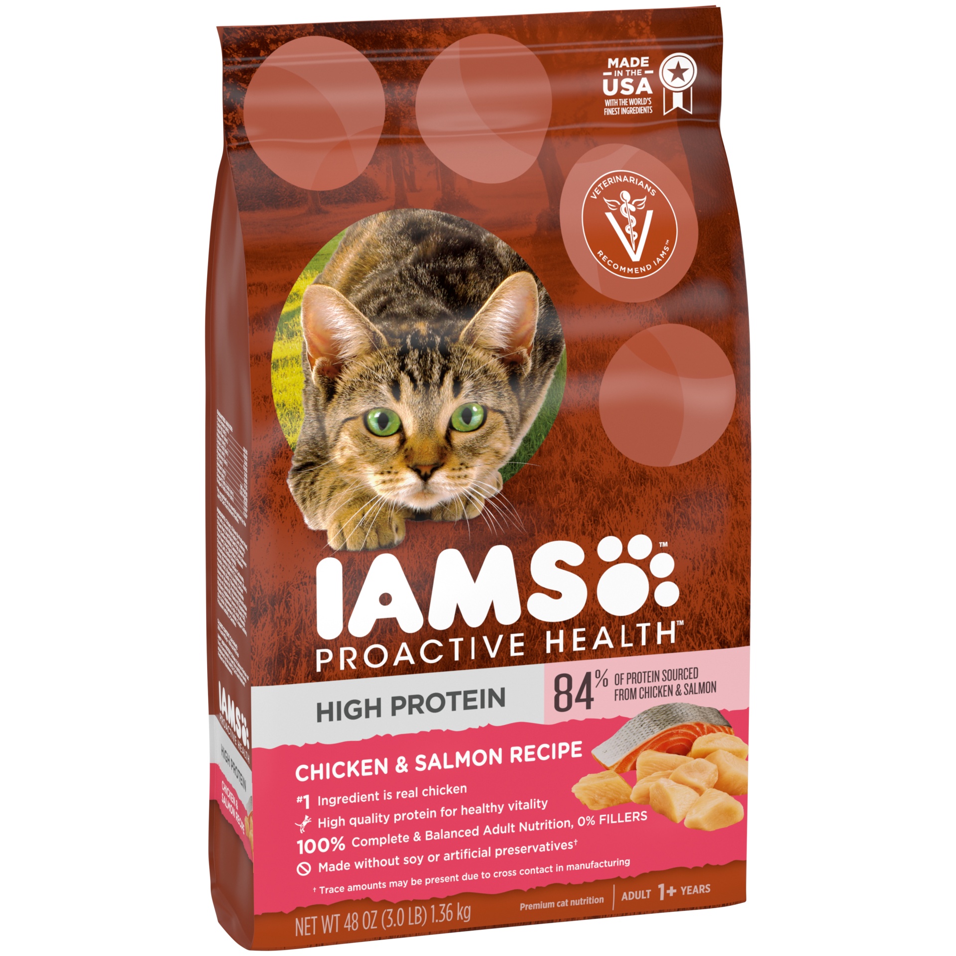 IAMS PROACTIVE HEALTH High Protein Adult Dry Cat Food with Chicken ...