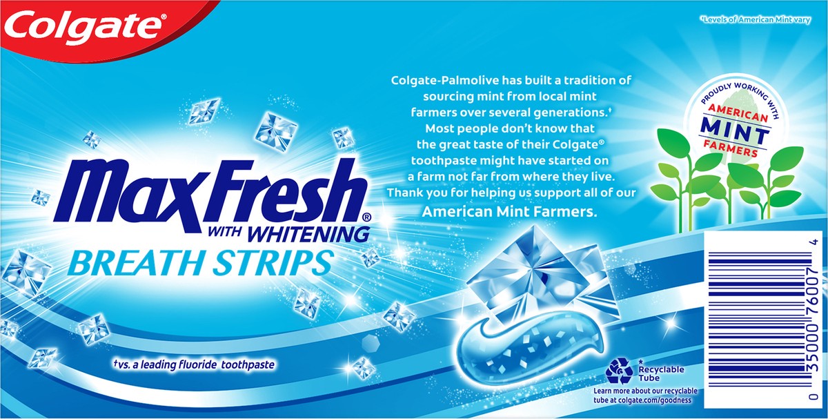 slide 4 of 9, Colgate Max Fresh Toothpaste with Mini Breath Strips, Cool Mint - 6.0 Ounce (Twin Pack), 2 ct; 6 oz