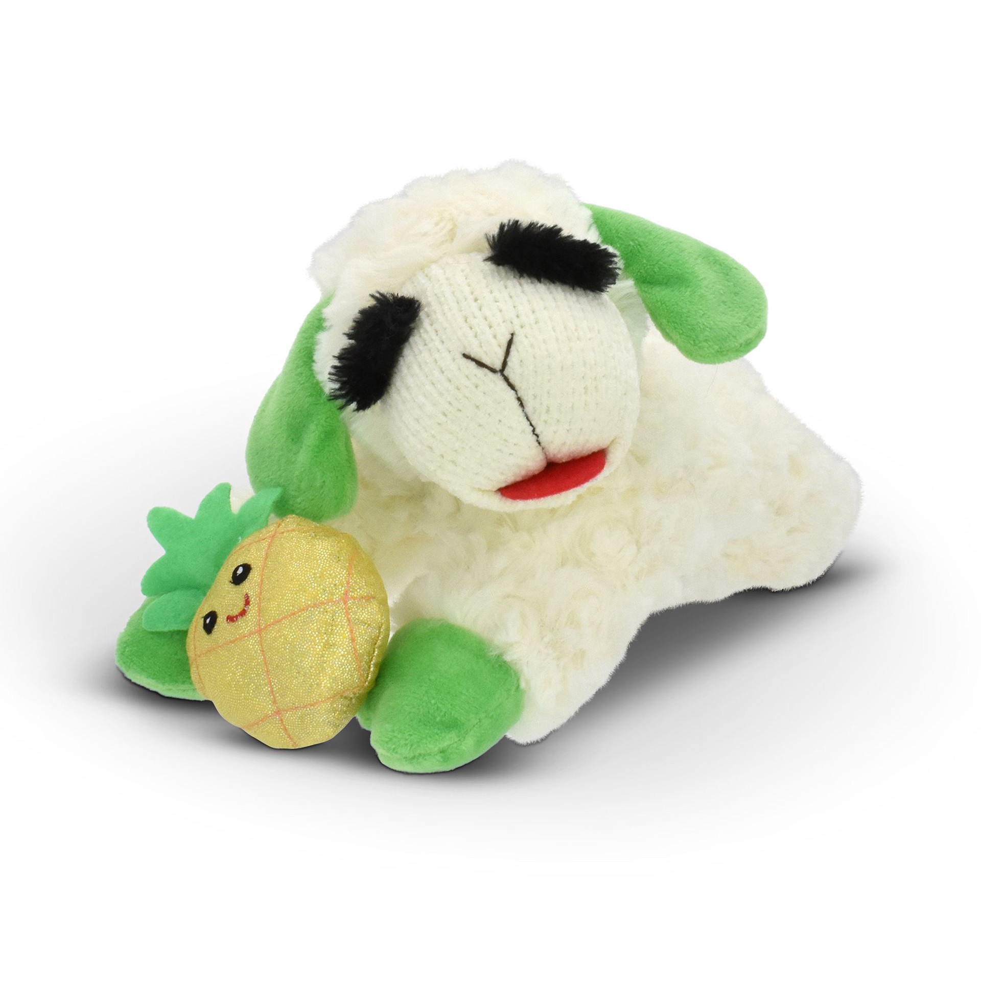 slide 1 of 1, Multipet Lamb Chop W/ Pineapple Squeaker Plush Dog Toy, SM