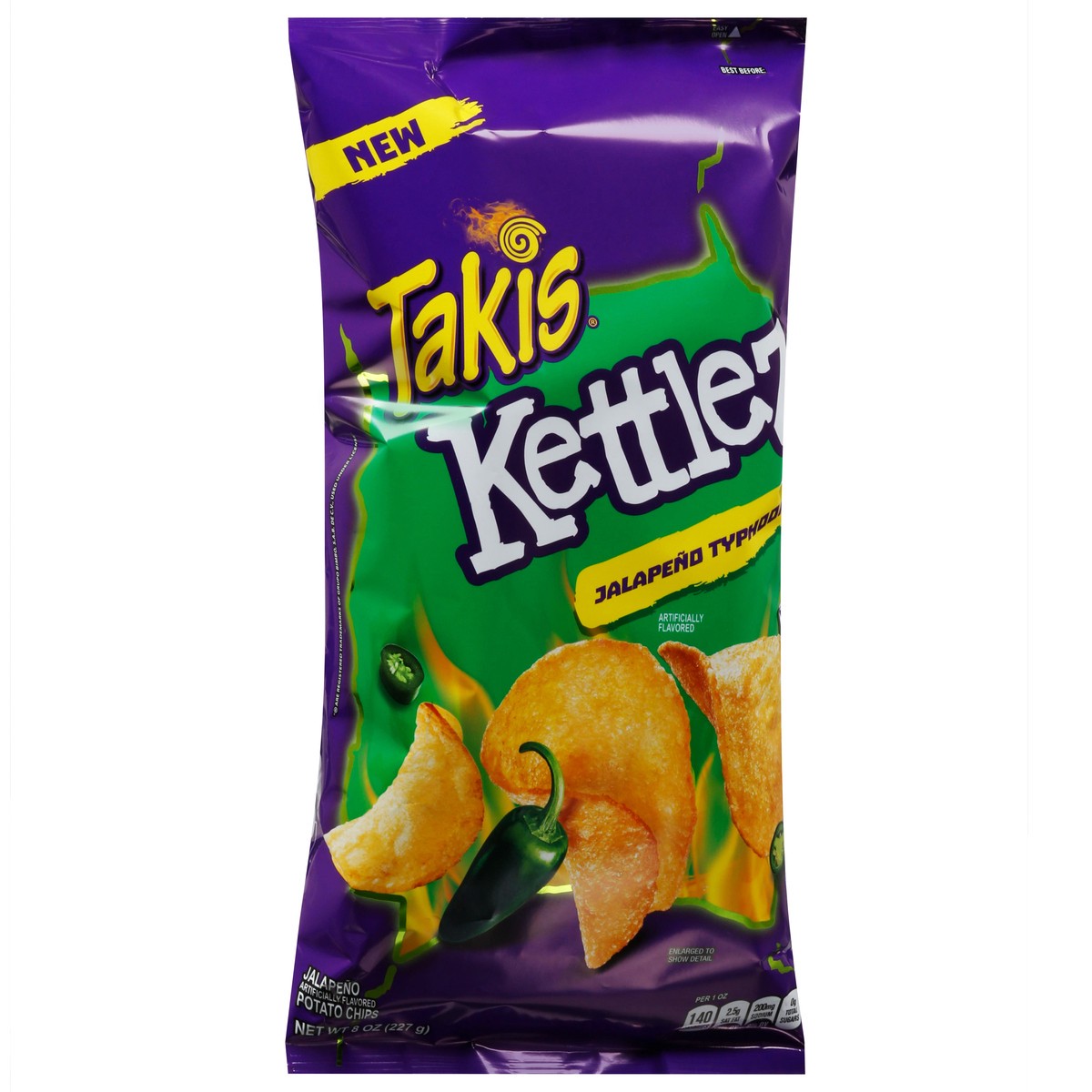 slide 1 of 2, Takis Kettlez Jalapeno Typhoon Potato Chips 8 oz, 8 oz