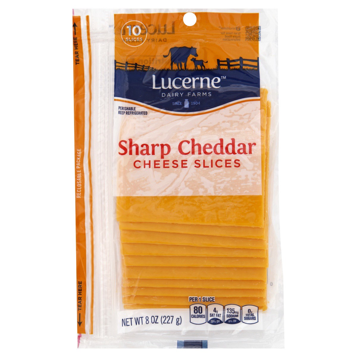 slide 1 of 3, Lucerne Dairy Farms Lucerne Cheese Slices Sharp Cheddar, 8 oz