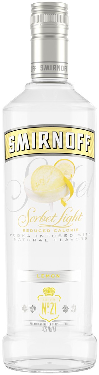 slide 4 of 5, Smirnoff Sorbet Light Lemon Vodka, 750 ml