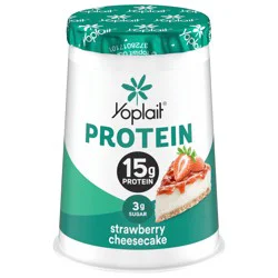 Yoplait Protein Yogurt Cultured Dairy Snack Cup, Strawberry Cheesecake Flavored, Gluten Free Protein Snacks, 5.6 oz