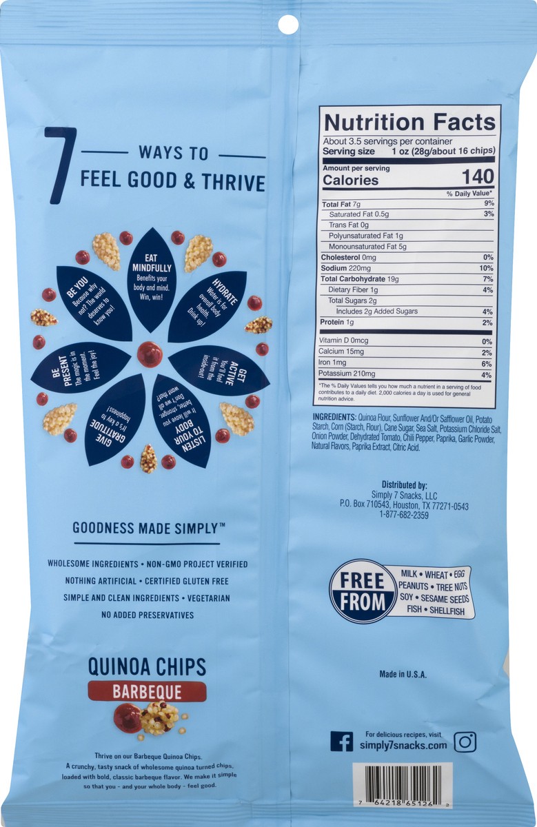 slide 5 of 9, Simply7 Barbeque Quinoa Chips 3.5 oz, 3.5 oz