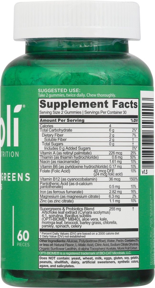 slide 11 of 13, Goli Supergreens Gummies, 60 ct