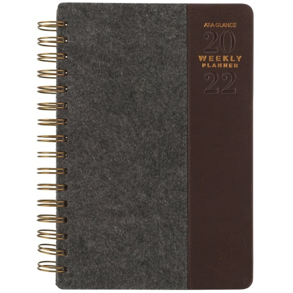 slide 1 of 10, At-A-Glance 13-Month Signature Collection Weekly/Monthly Planner, 5-1/2" X 8-1/2", Gray, January 2022 To January 2023, Yp20025, 1 ct