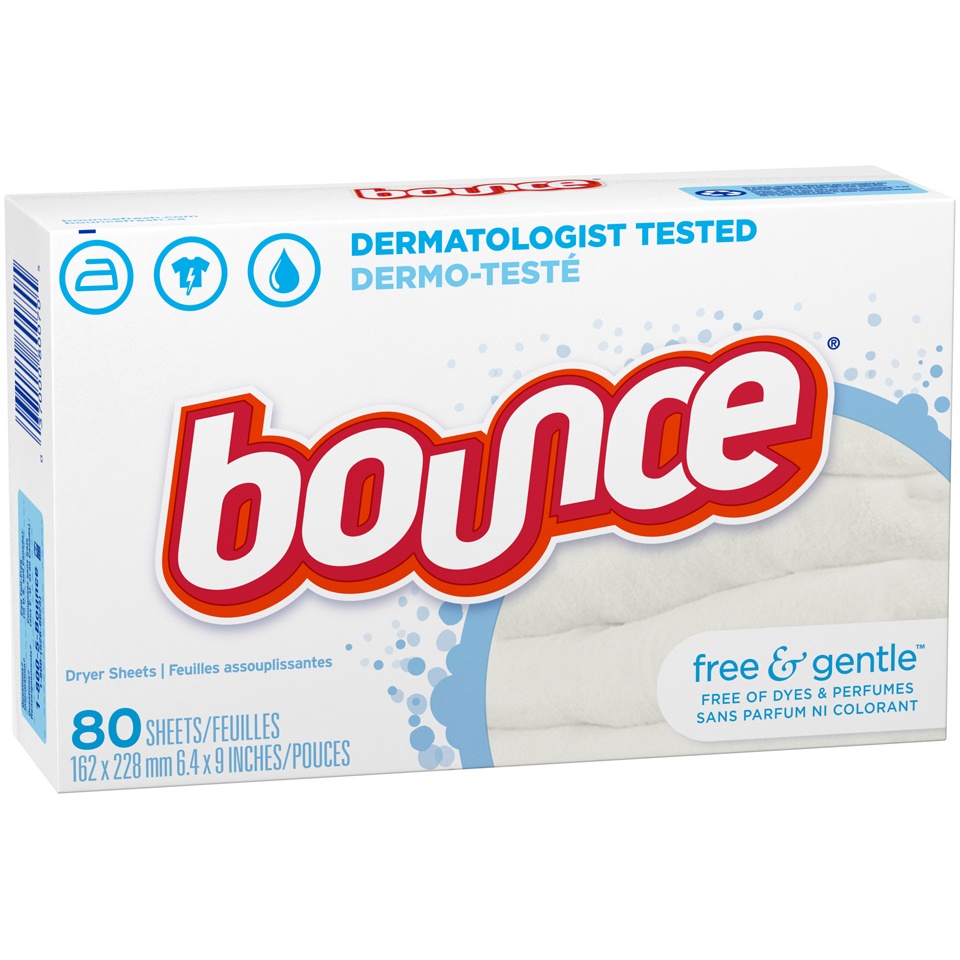 slide 2 of 2, Bounce Free & Gentle Dryer Sheets, 80 ct