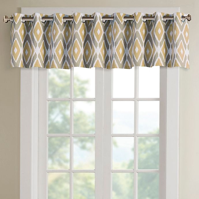 slide 1 of 3, Madison Park Ashlin Diamond Printed Valance - Yellow, 1 ct