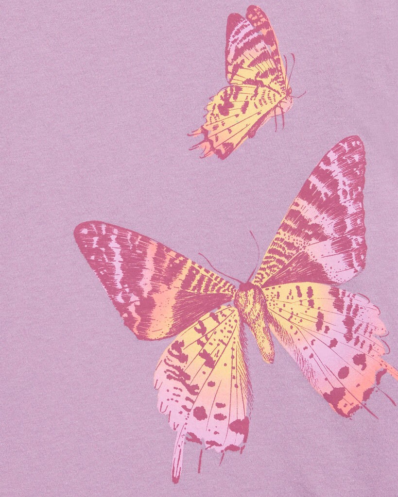 slide 2 of 3, Oshkosh Kid Butterfly Graphic Tee Purple L, 1 ct