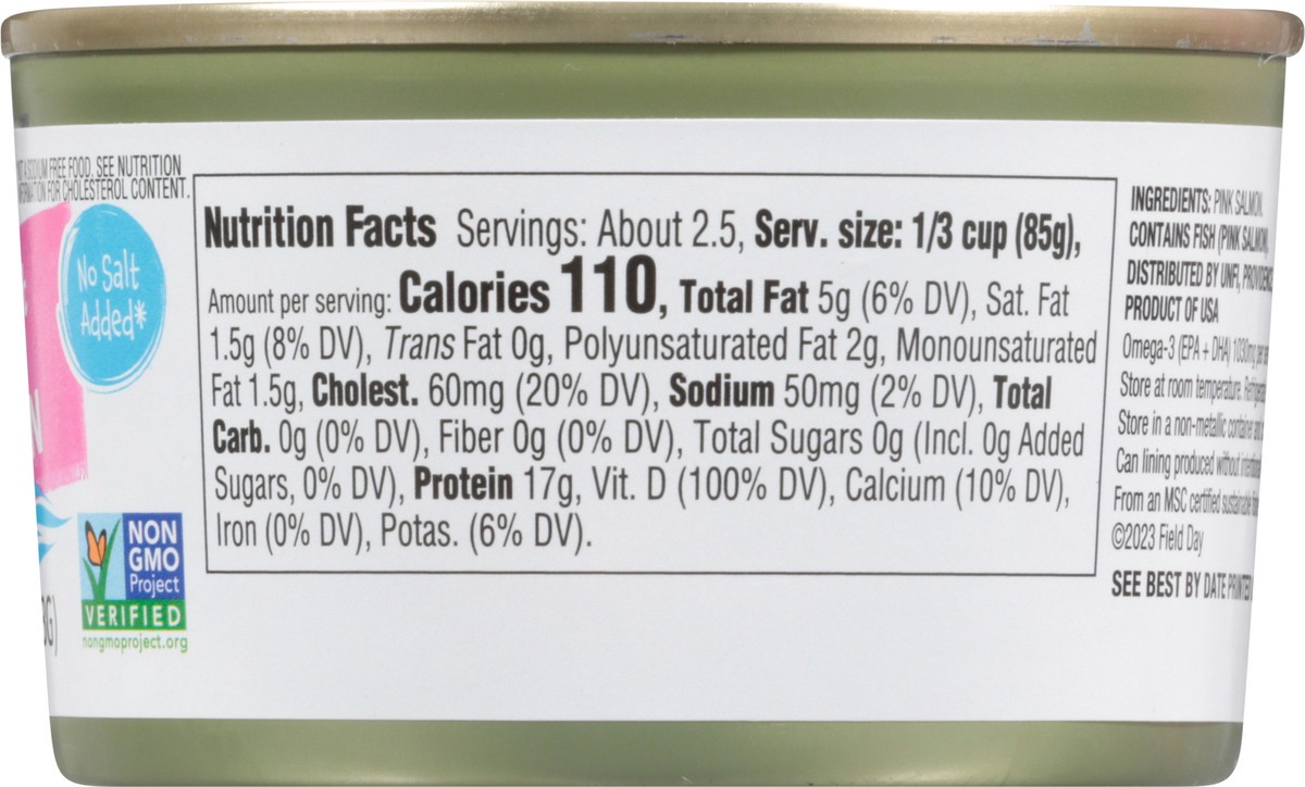 slide 9 of 14, Field Day Pink Wild Caught Salmon 7.5 oz, 7.5 oz