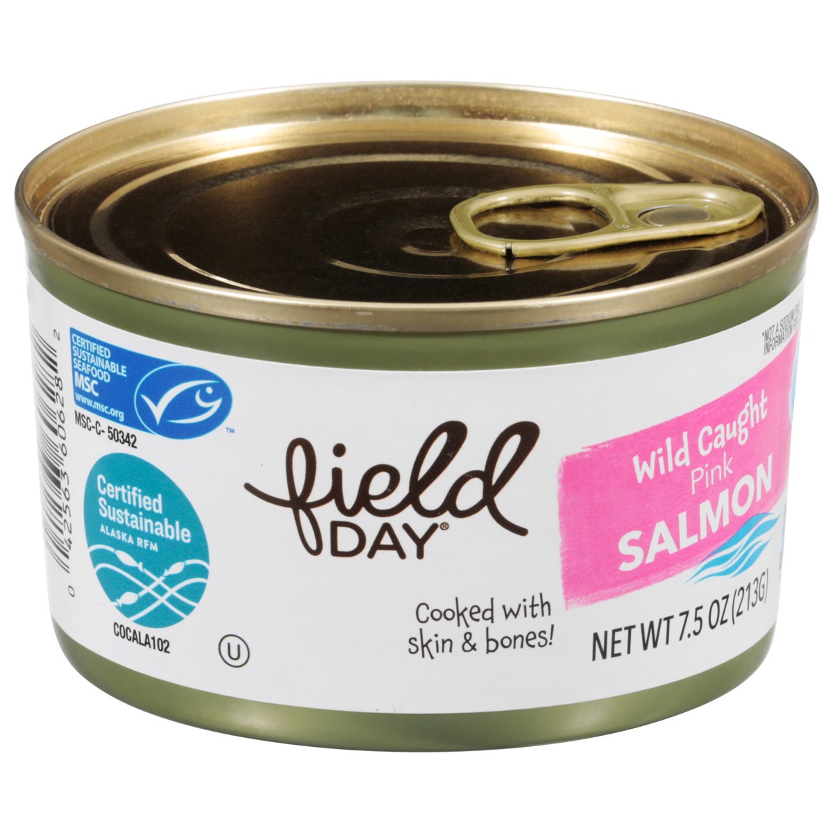 slide 5 of 14, Field Day Pink Wild Caught Salmon 7.5 oz, 7.5 oz