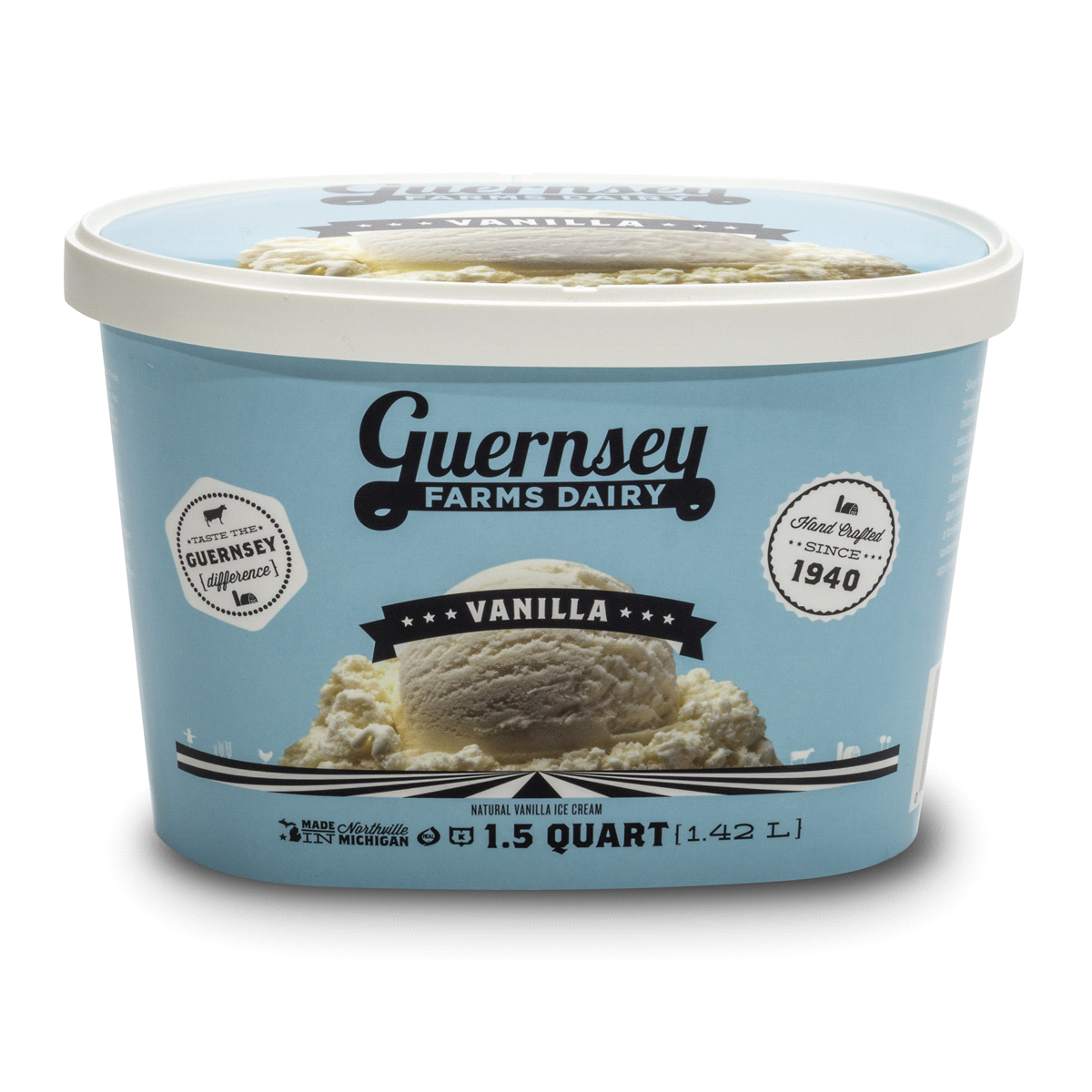 slide 1 of 1, Guernsey Farms Dairy Vanilla Ice Cream, 48 oz